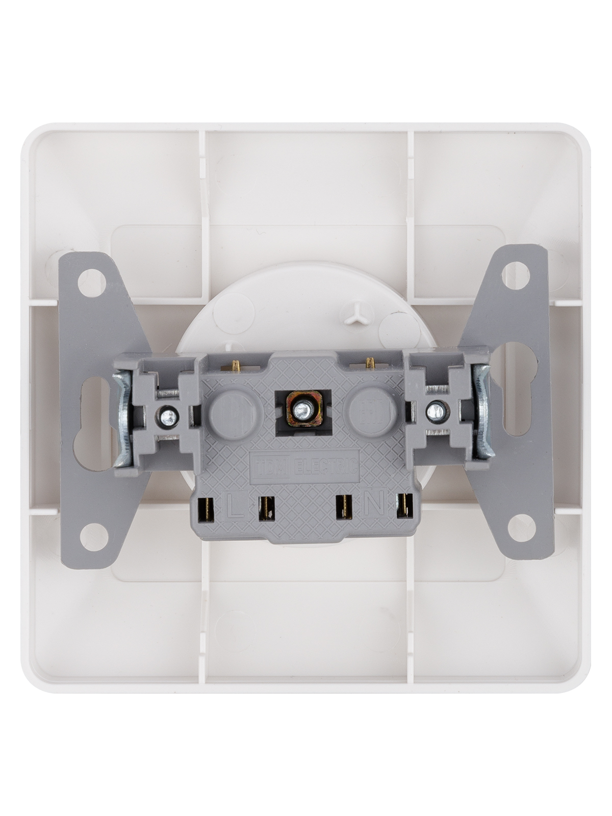Розетка 1-местная TDM Ильмень 10А белый, без заземления