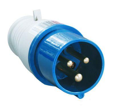 Вилка силовая ИЭК 013, 16 А, 2p+РЕ, 220 В, IP44