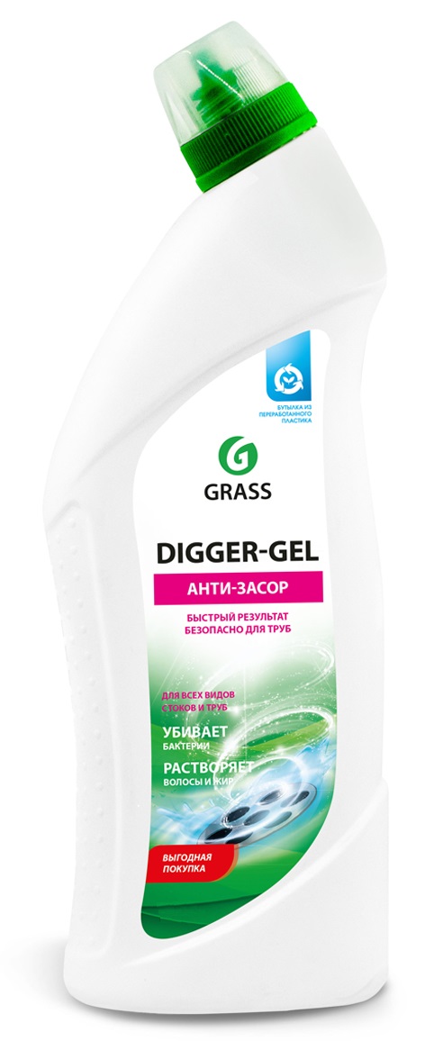 Средство для прочистки канализационных труб густое Grass Digger-Gel 750 мл