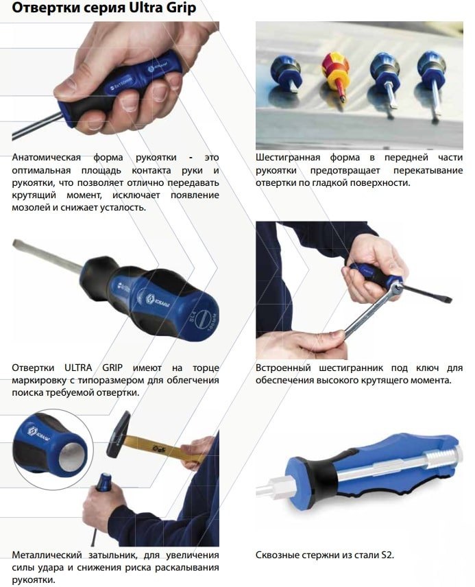 Отвертка Ultra Grip Кобальт PH2 х150 мм