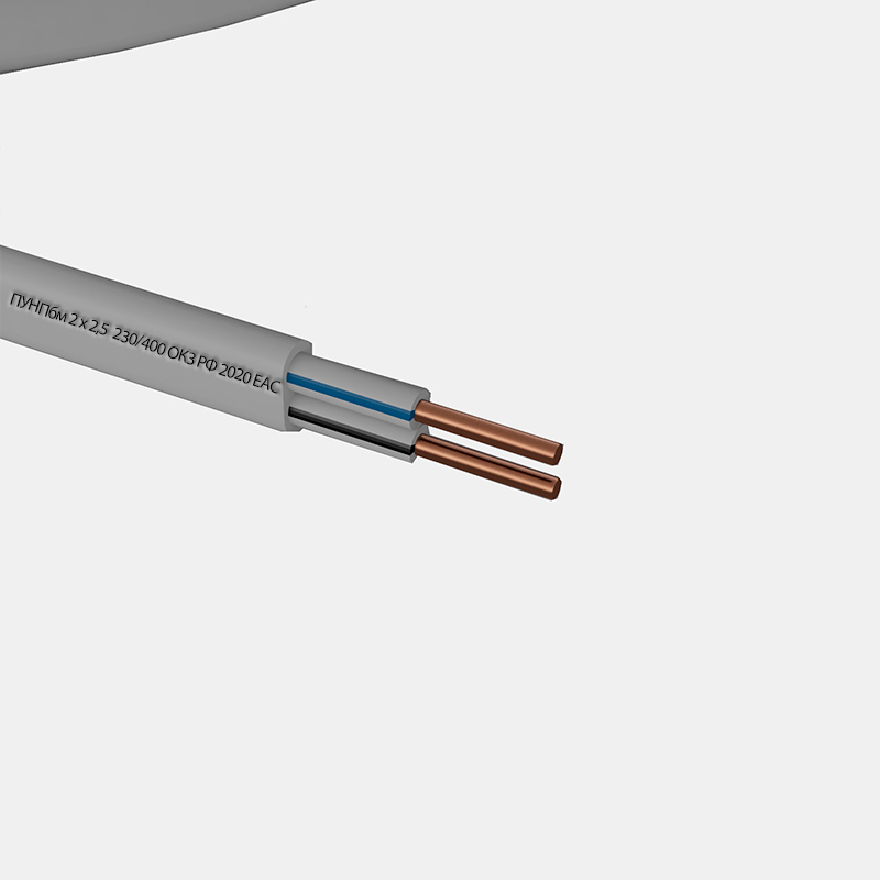 Провод ПУНП 2*2.5 белый (10м)