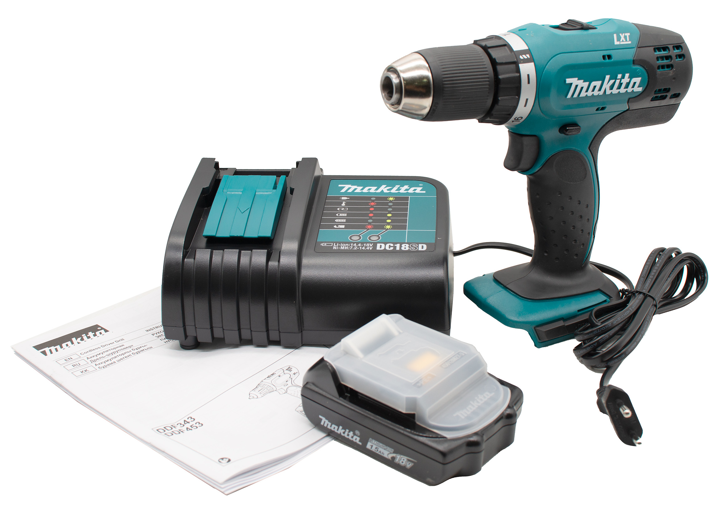 Дрель акк. Makita DDF453SYX5 18 В, 13мм, 2скор, 1х1,5Aч