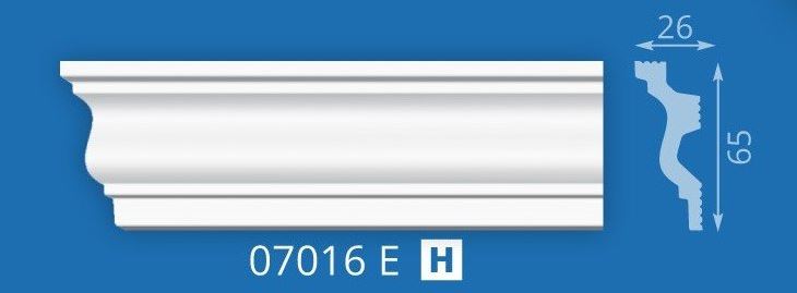 Плинтус потолочный  для натяжного потолка Формат 26х65х2000мм 07016Е (60)