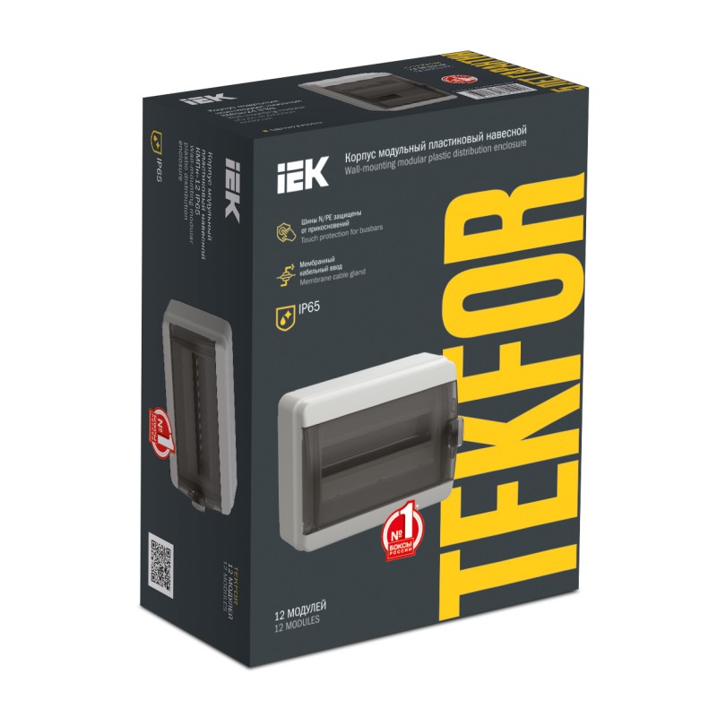 Корпус пластиковый IEK TEKFOR КМПн-24 IP65 черная прозрачная дверь