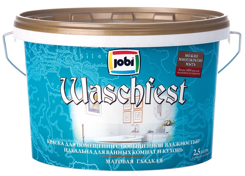 Краска для ванных и кухонь JOBI WASCHFEST -20С° (2,25л) База С