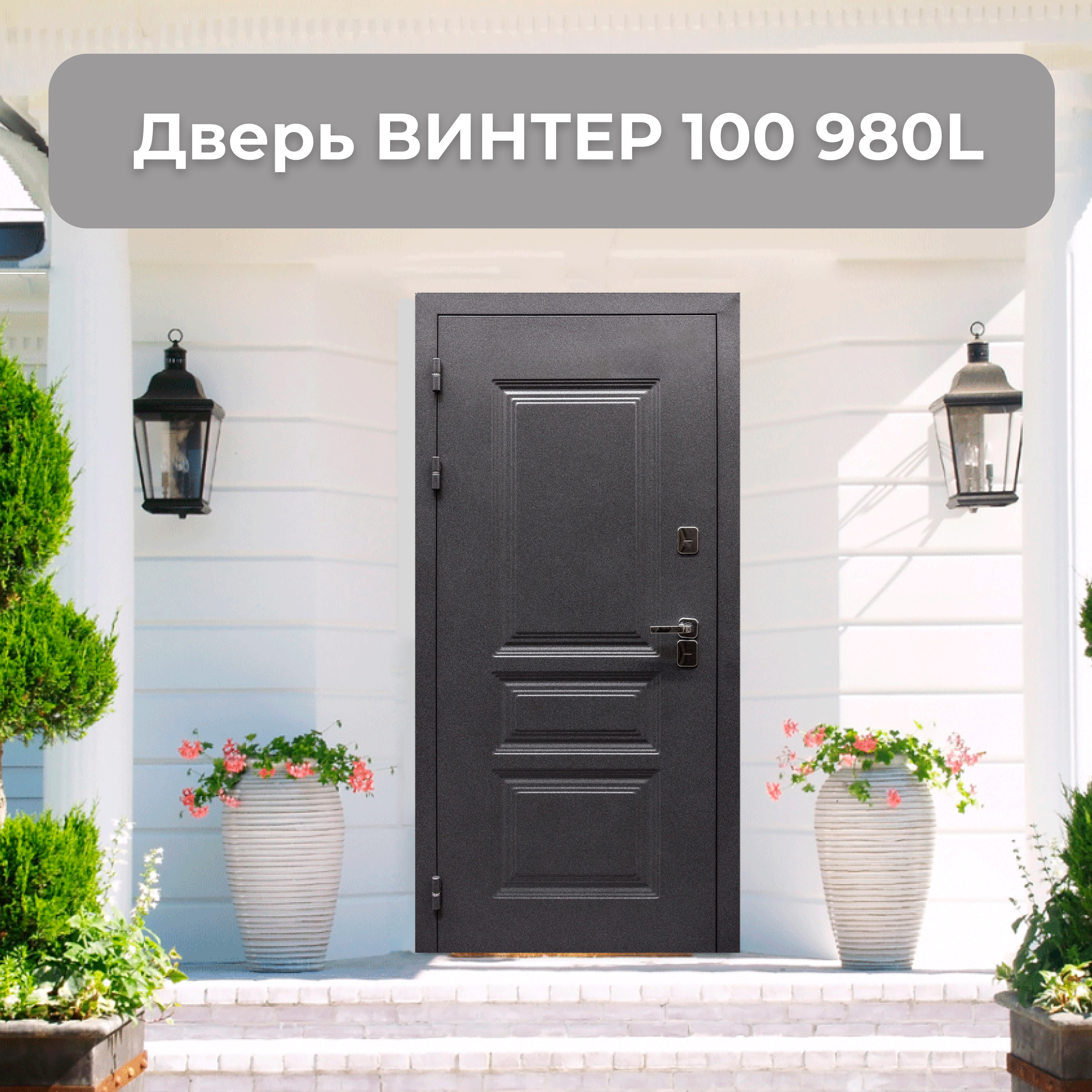 Дверь ВИНТЕР 100 Белый арктик 980L