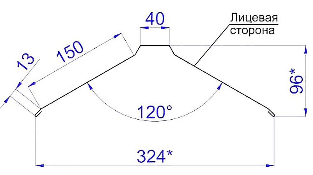 Конек плоский 150х150х2000 мм, RAL6005 темно-зеленый