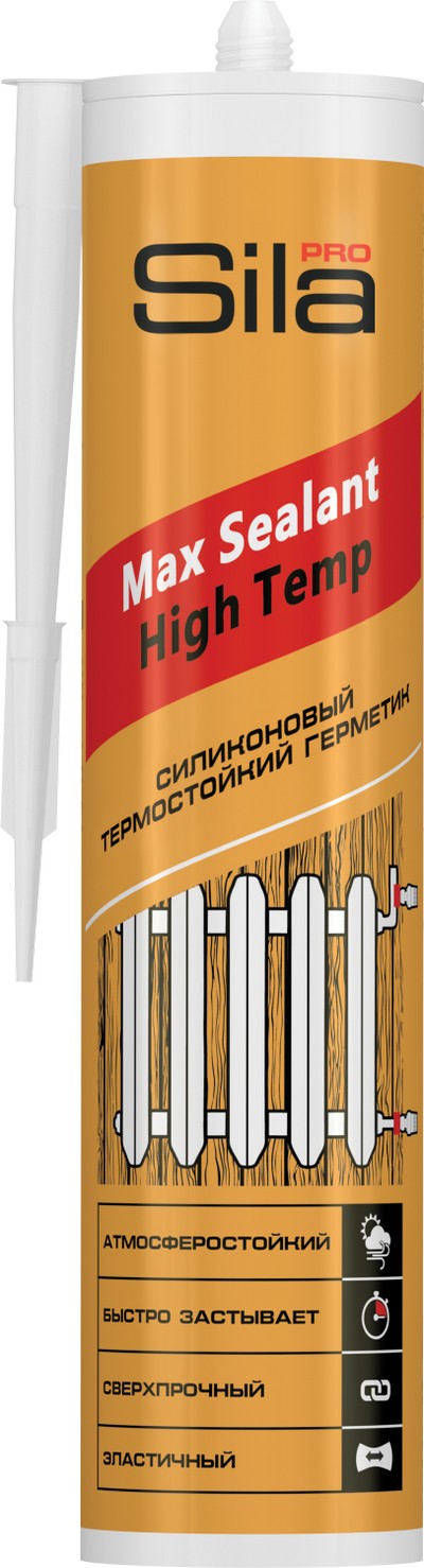 Герметик Sila PRO Max Sealant, High Temp, силиконовый термостойкий, красный, 280 мл (Турция)