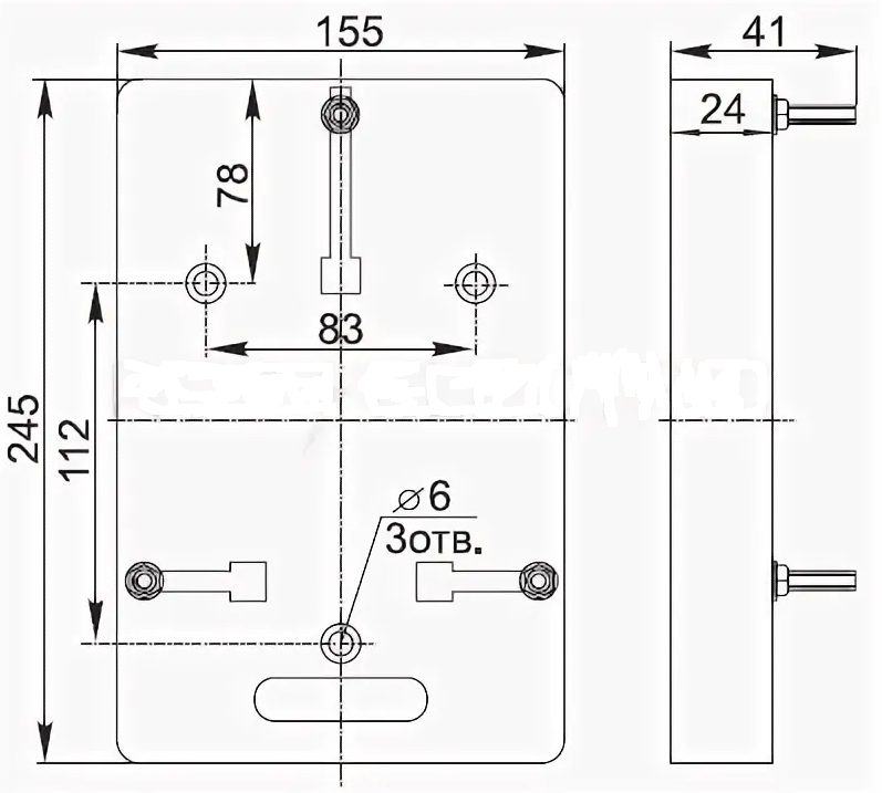 Панель для установки счетчика ИЭК ПУ1/0 1-фазн., 150*245*20 мм