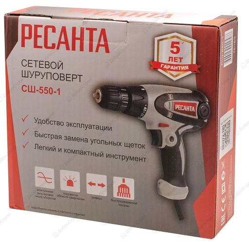 Шуруповерт сетевой Ресанта СШ-550-1