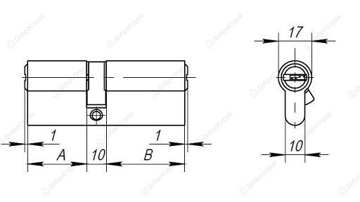 Цилиндровый механизм AX200/80 mm (30+10+40) CP хром 5 кл.