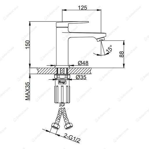 Смеситель для раковины хром F1085-6