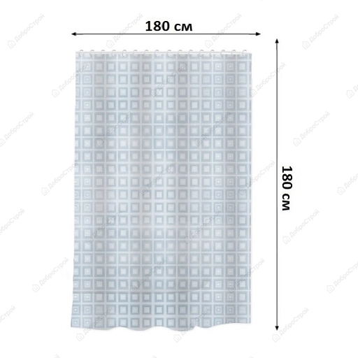 Штора для ванной 3D Mset YS210067 peva, 180х180 см, голубая