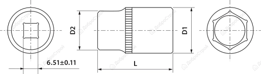 Головка торцевая MultiProf  1/4"DR, 12 мм