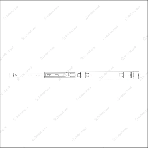 Направляющая шариковая Trodos "1035" полного выдвижения без доводчика L400 Н35