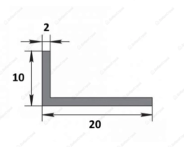 Профиль уголок 20*10*2 Уп 05.2000.500