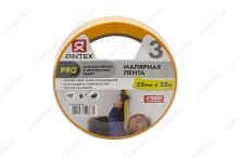 Малярная лента PINTEX Pro WASHI желтая 25мм*25м