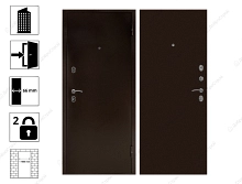 Дверь ТИТАН-2050/960/ R мет/мет антик медь
