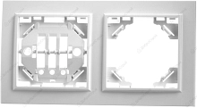 Рамка 2-местная STEKKER Эрна PFR00-9002-01 горизонтальная, белая